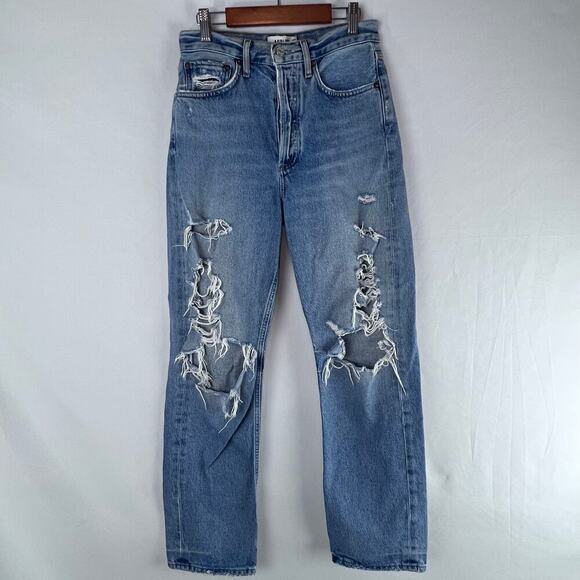 AGOLDE 90s Jeans in Fall Out Distressed High Rise Loose Fit A069E-1141 Size 24 - Picture 1 of 9